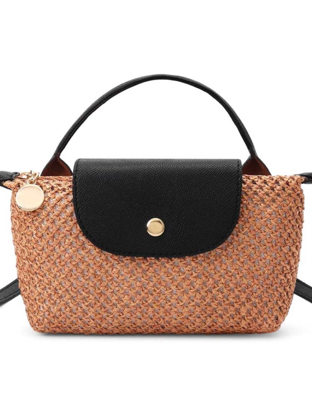 Mini Straw Braided Handbag for Women Leather Lightweight Crossbody Bag Fashion H